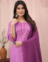 chic purple cotton slub designer party wear readymade salwar suit with purple cotton slub of-13732-acy4526 Back View